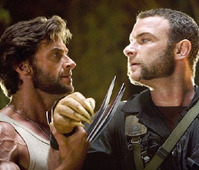 Szene aus dem Film "X-Men Origins Wolverine" . l. Hugh Jackman. r. Liev Schreiber.